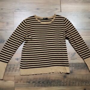Eileen Fisher Crew Neck Striped Knit Closet Capsule Silk Classic Luxe Size Small